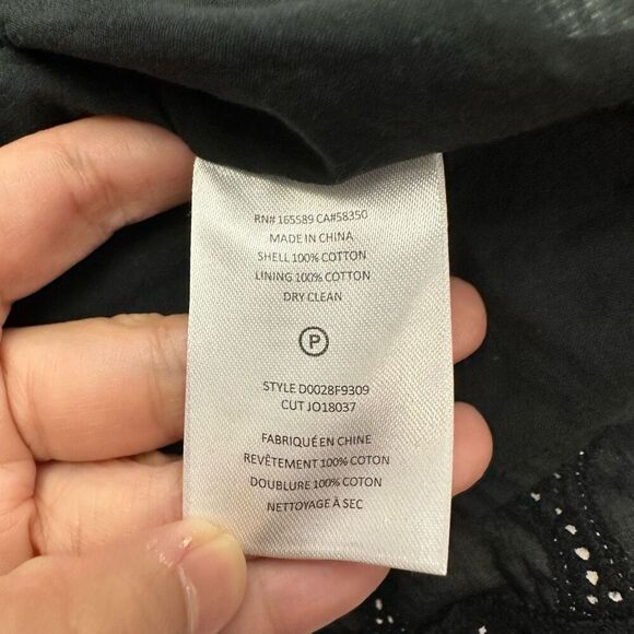 Joie Olive Women's Caviar V-Neck Buttoned Cuffs Eyelet Mini Dress size XS - Picture 7 of 8